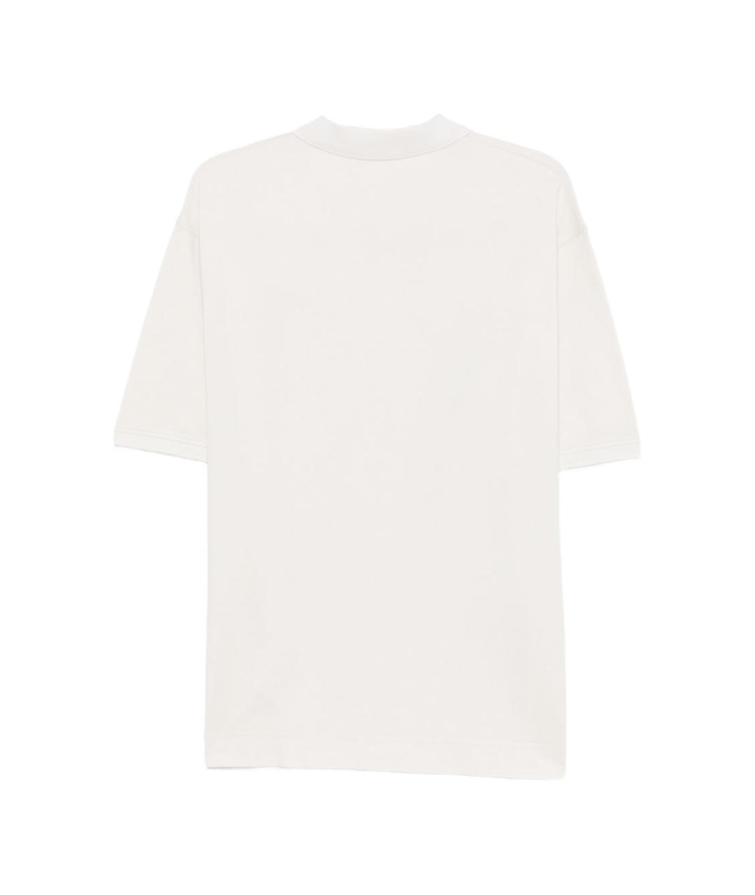 ACNE STUDIOS Белое хлопковое поло с коротким рукавом, фото 3