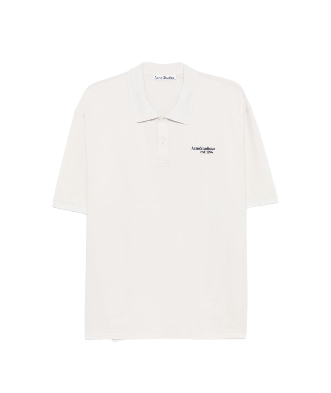 ACNE STUDIOS Белое хлопковое поло с коротким рукавом, фото 1