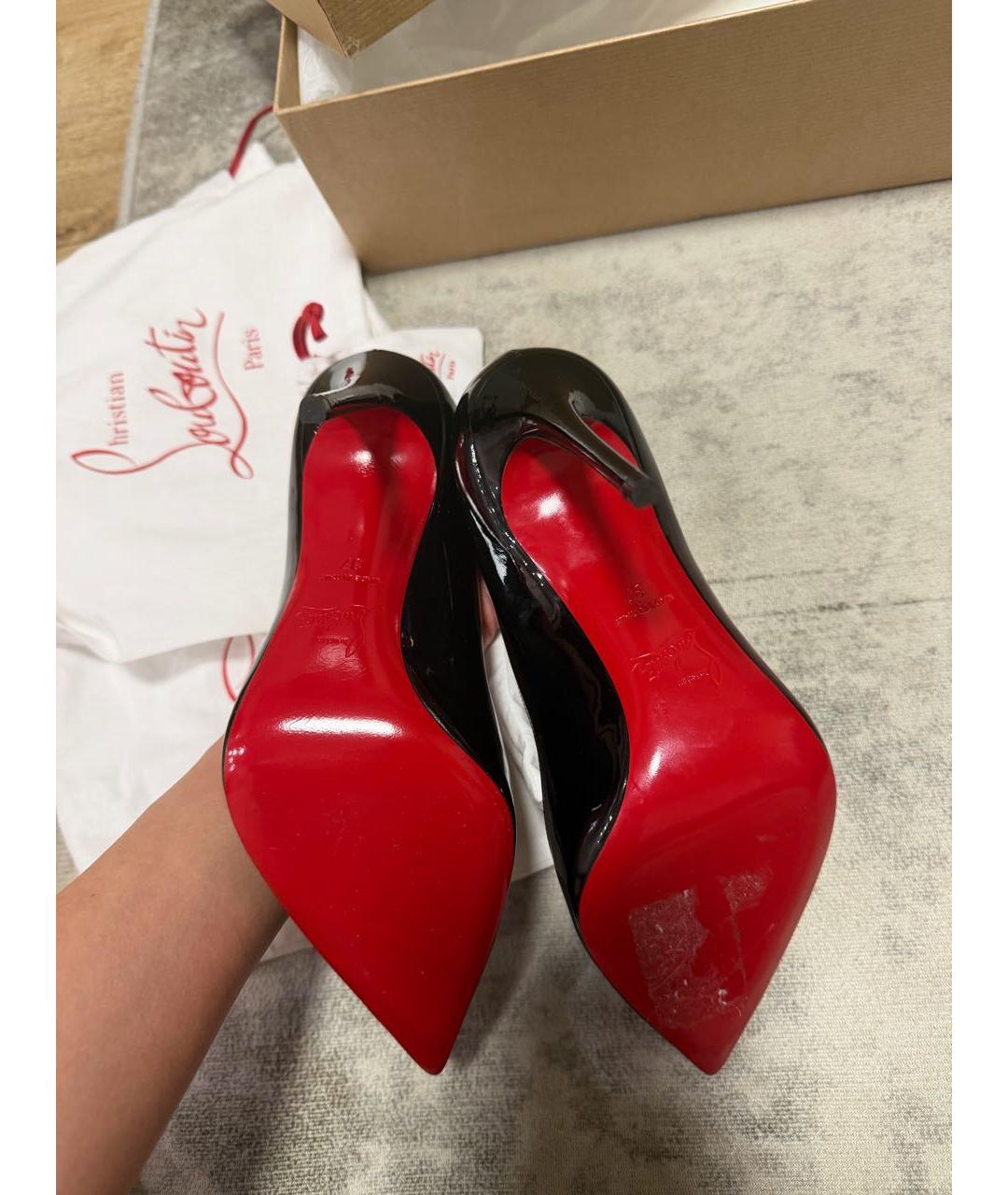 CHRISTIAN LOUBOUTIN Черные туфли из лакированной кожи, фото 6