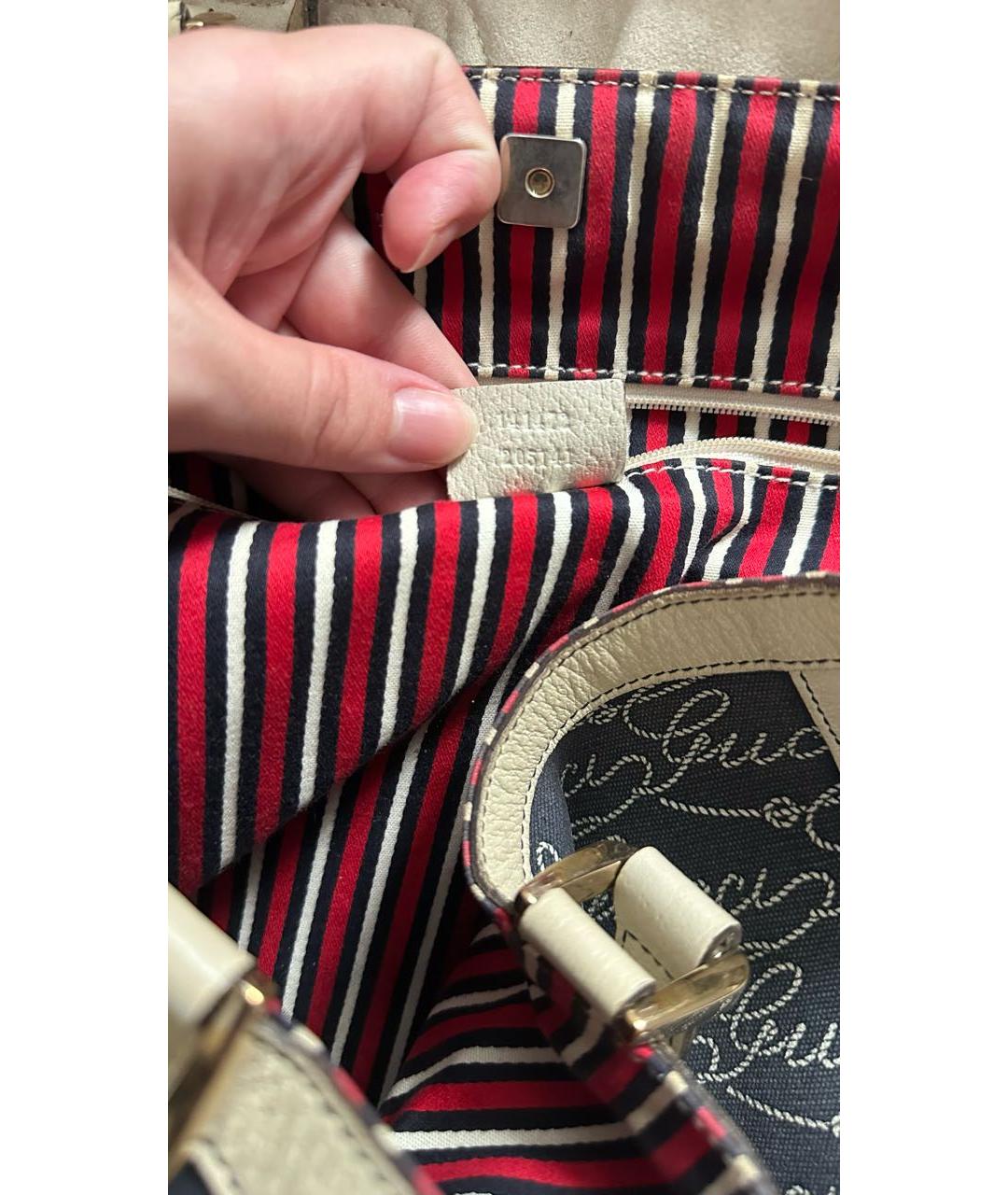 GUCCI Темно-синяя тканевая сумка тоут, фото 3