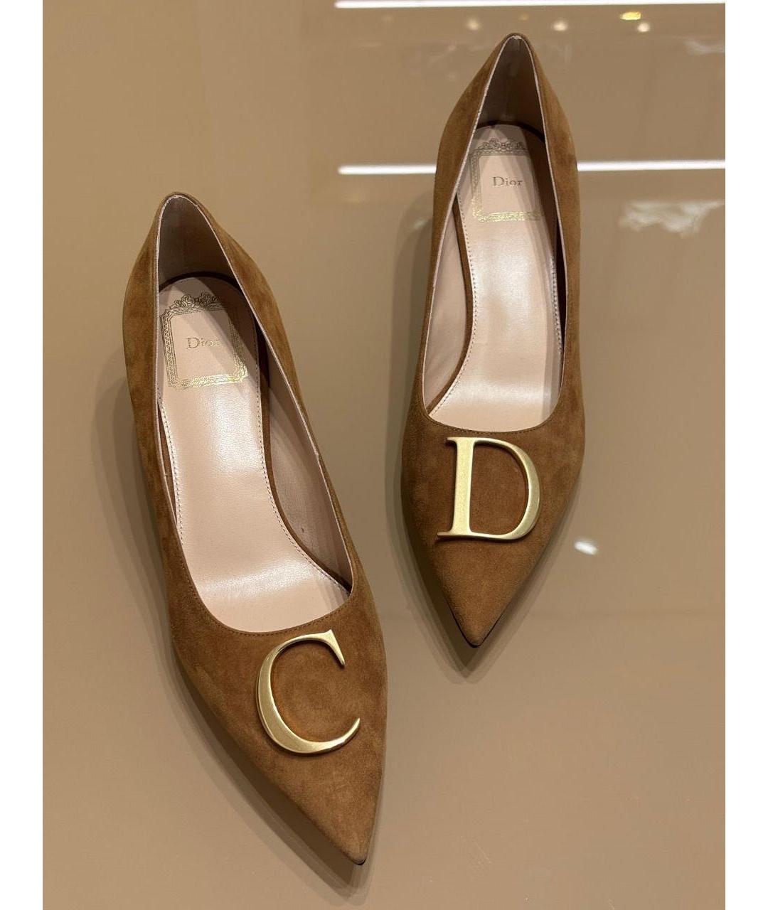 CHRISTIAN DIOR Коричневые замшевые туфли, фото 2