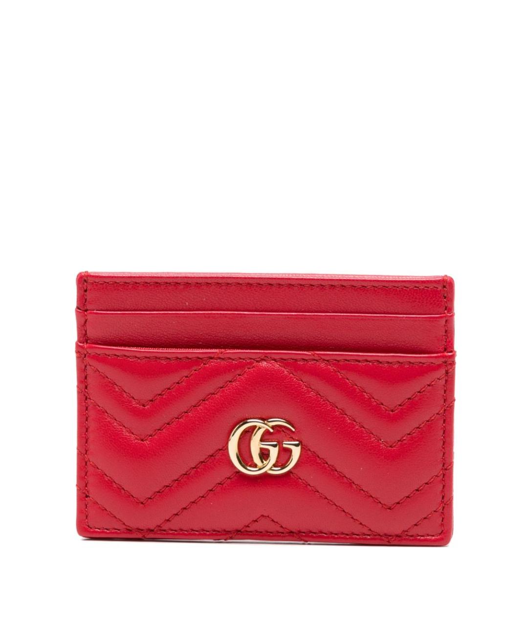 GUCCI Красный кожаный кардхолдер, фото 1