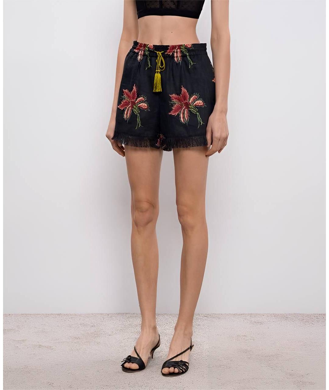 VALENTINO Черные льняные шорты, фото 3