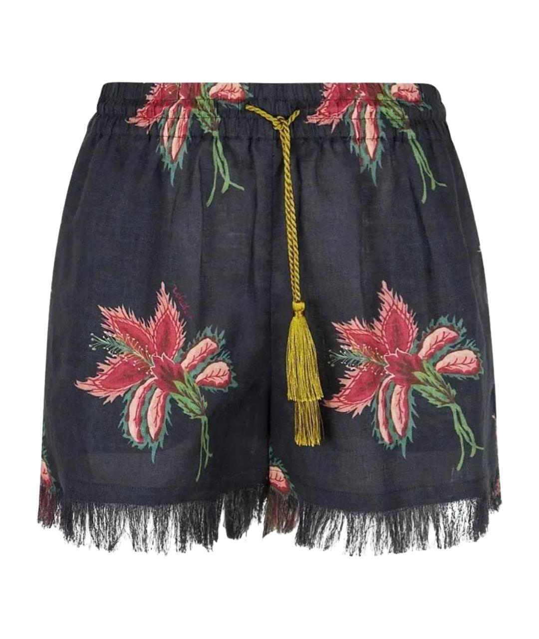 VALENTINO Черные льняные шорты, фото 1