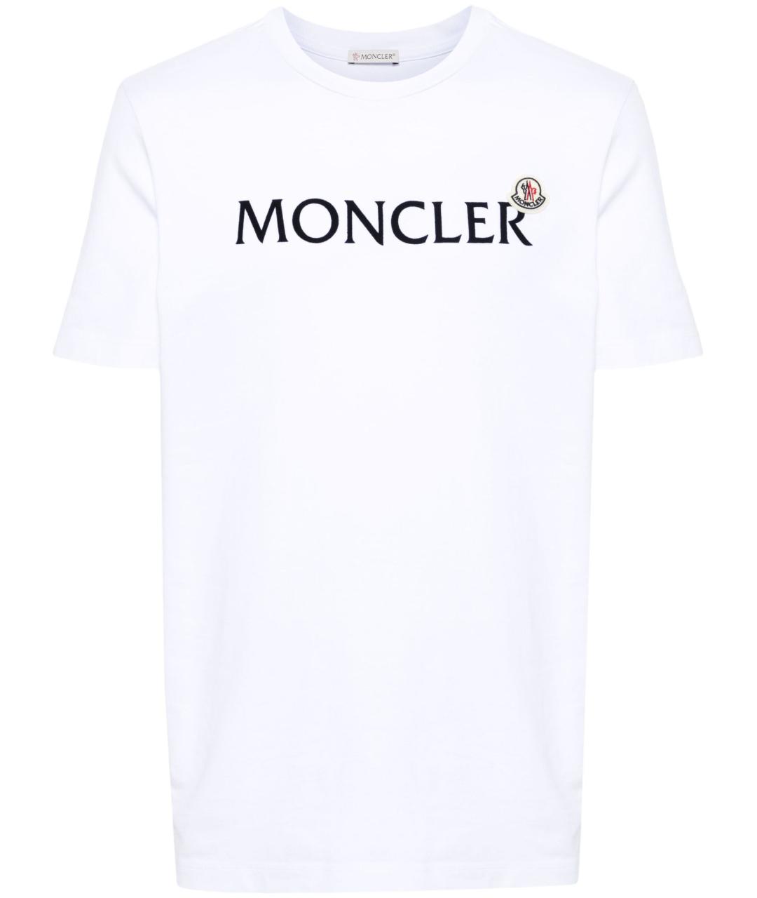 MONCLER Белая хлопковая футболка, фото 1