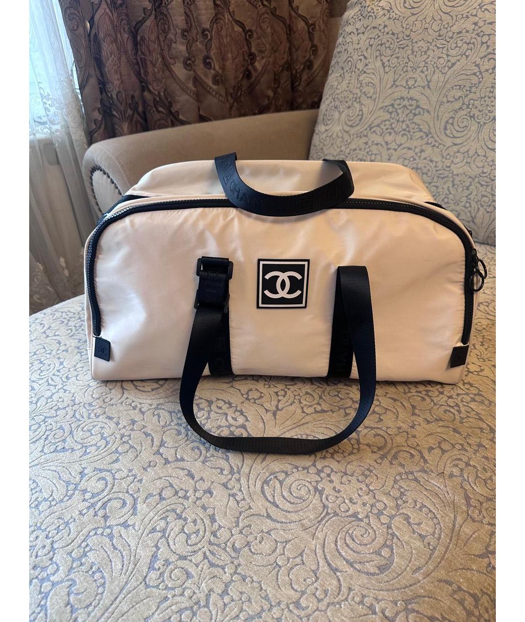 CHANEL Белая дорожная/спортивная сумка, фото 7