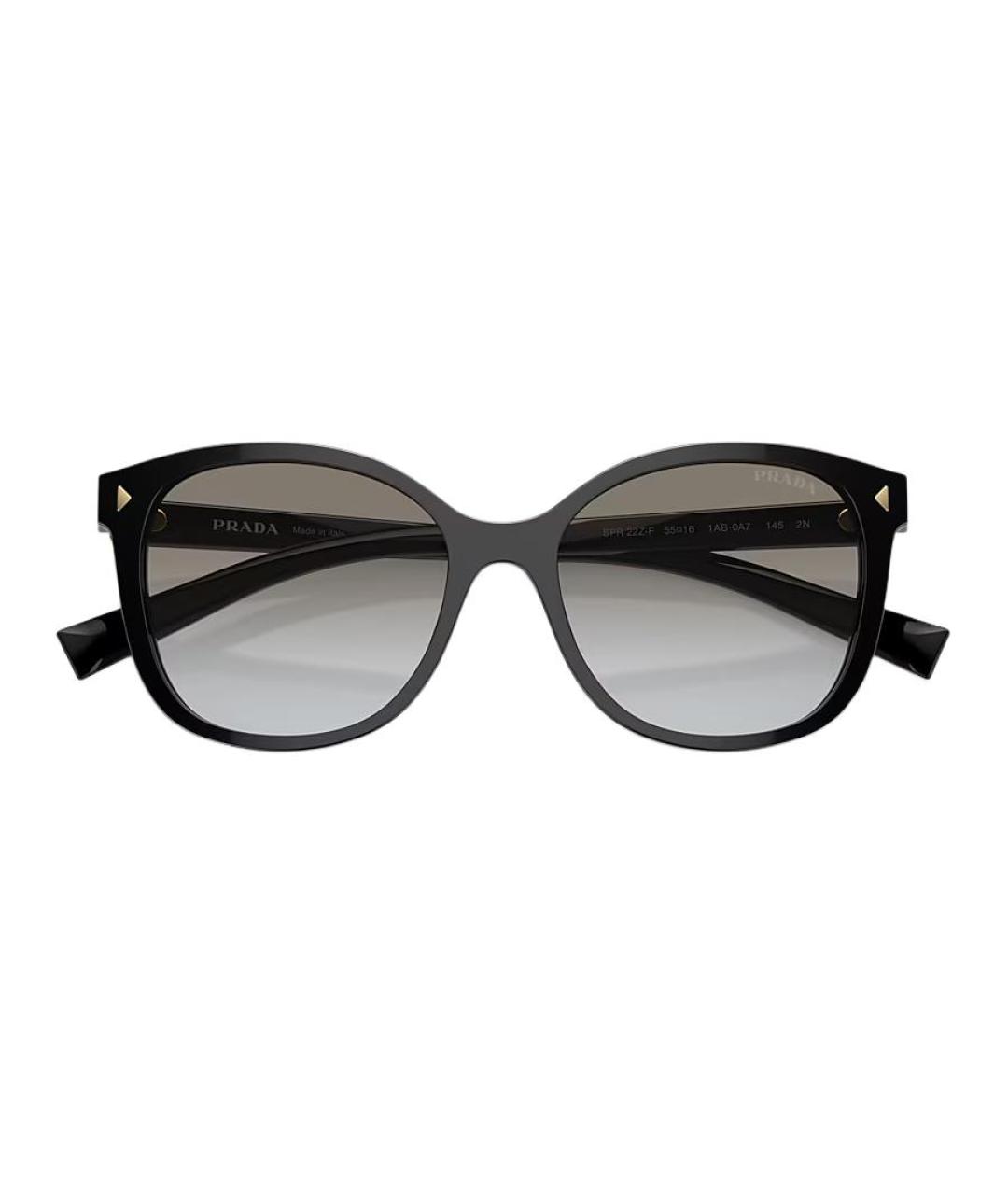 PRADA Черные пластиковые солнцезащитные очки, фото 3