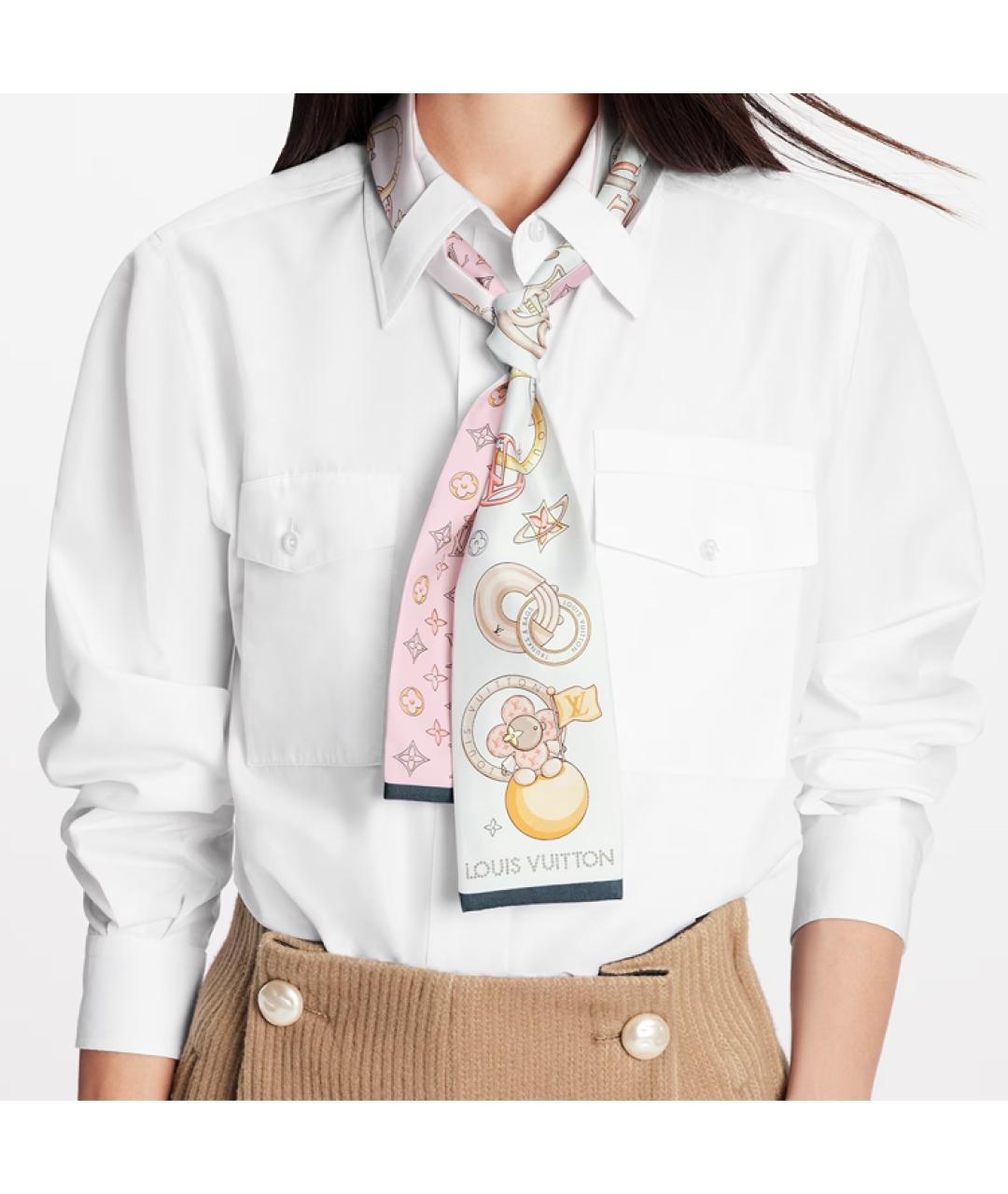 LOUIS VUITTON Розовый шарф, фото 4