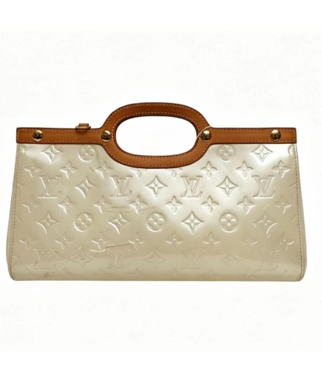 LOUIS VUITTON Бежевая сумка с короткими ручками из лакированной кожи, фото 1