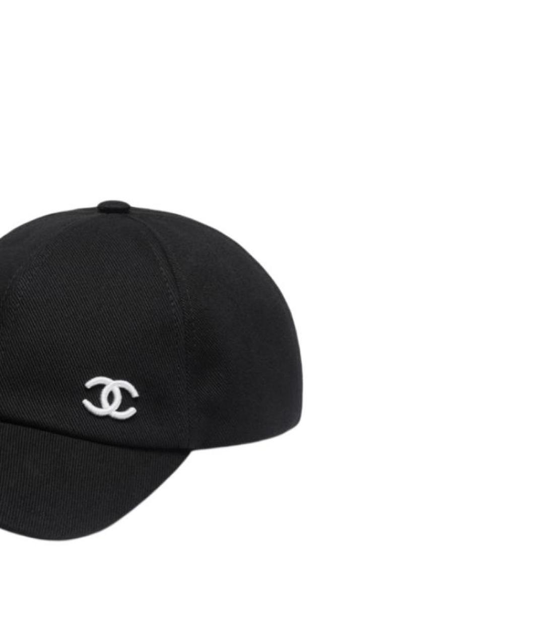 CHANEL Черная хлопковая кепка, фото 2