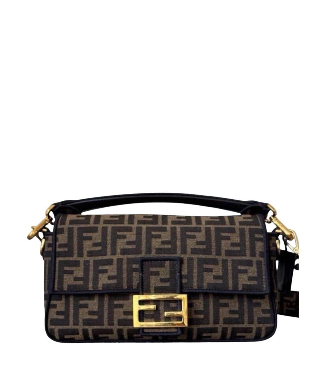 FENDI Коричневая тканевая сумка через плечо, фото 1