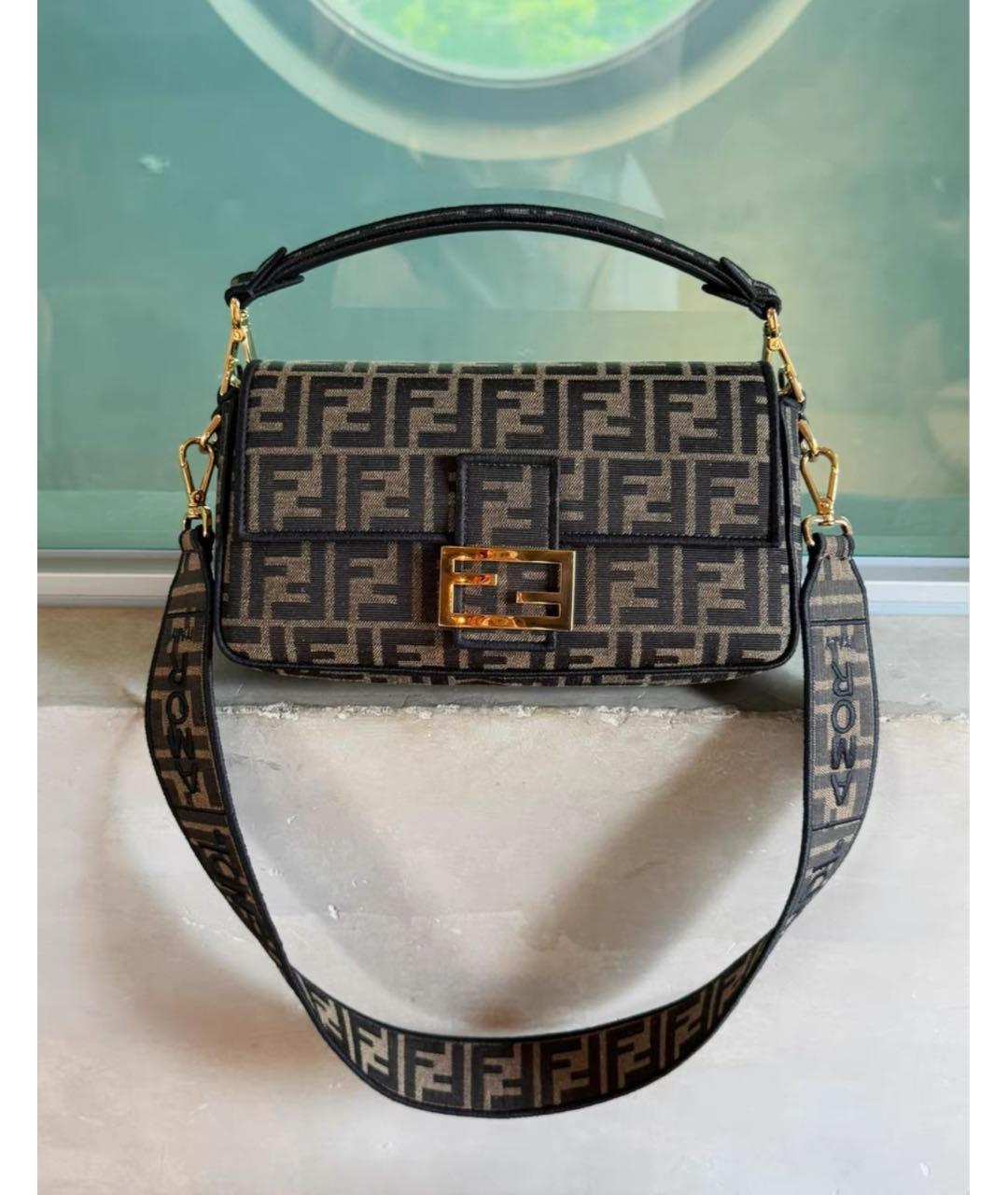 FENDI Коричневая тканевая сумка через плечо, фото 2