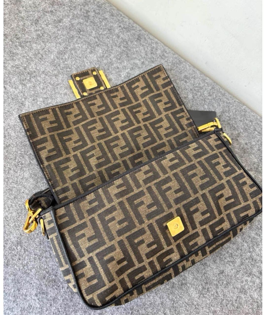 FENDI Коричневая тканевая сумка через плечо, фото 6