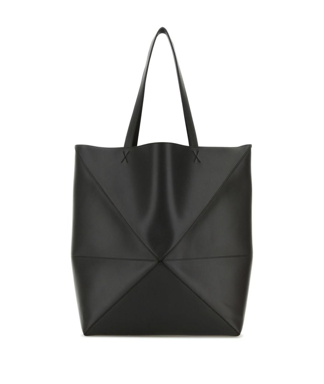 LOEWE Антрацитовая кожаная сумка тоут, фото 3