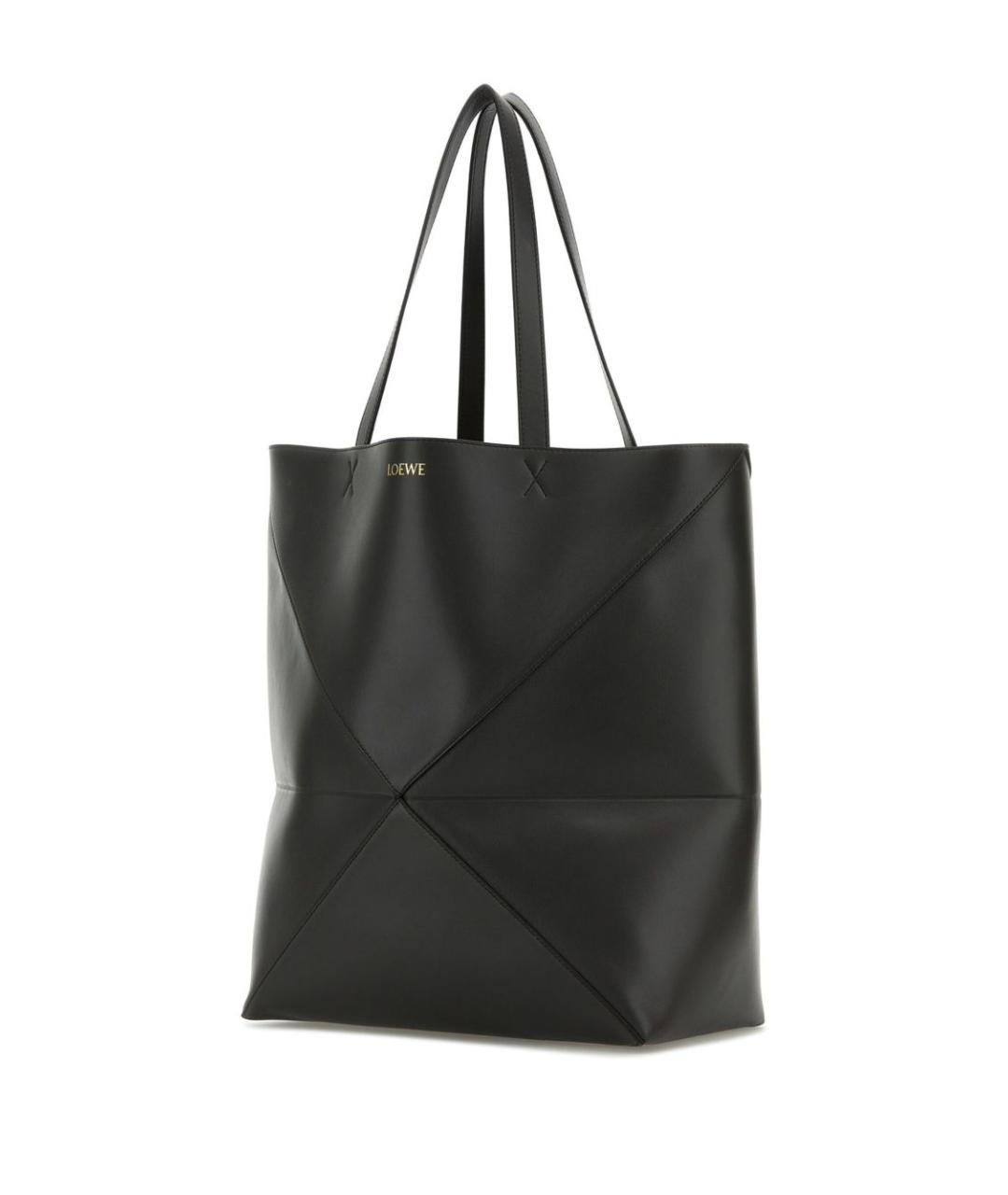 LOEWE Антрацитовая кожаная сумка тоут, фото 2