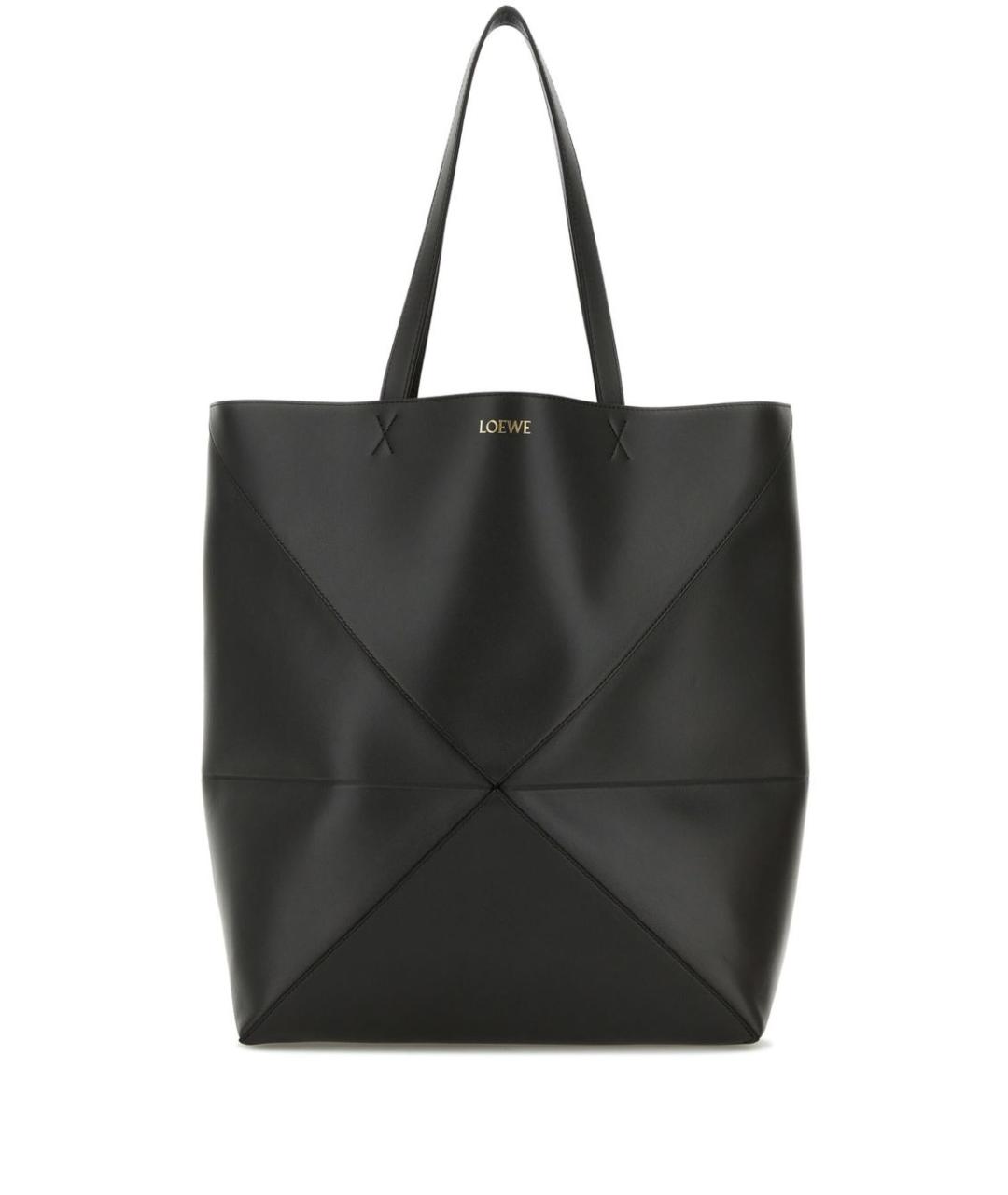 LOEWE Антрацитовая кожаная сумка тоут, фото 1