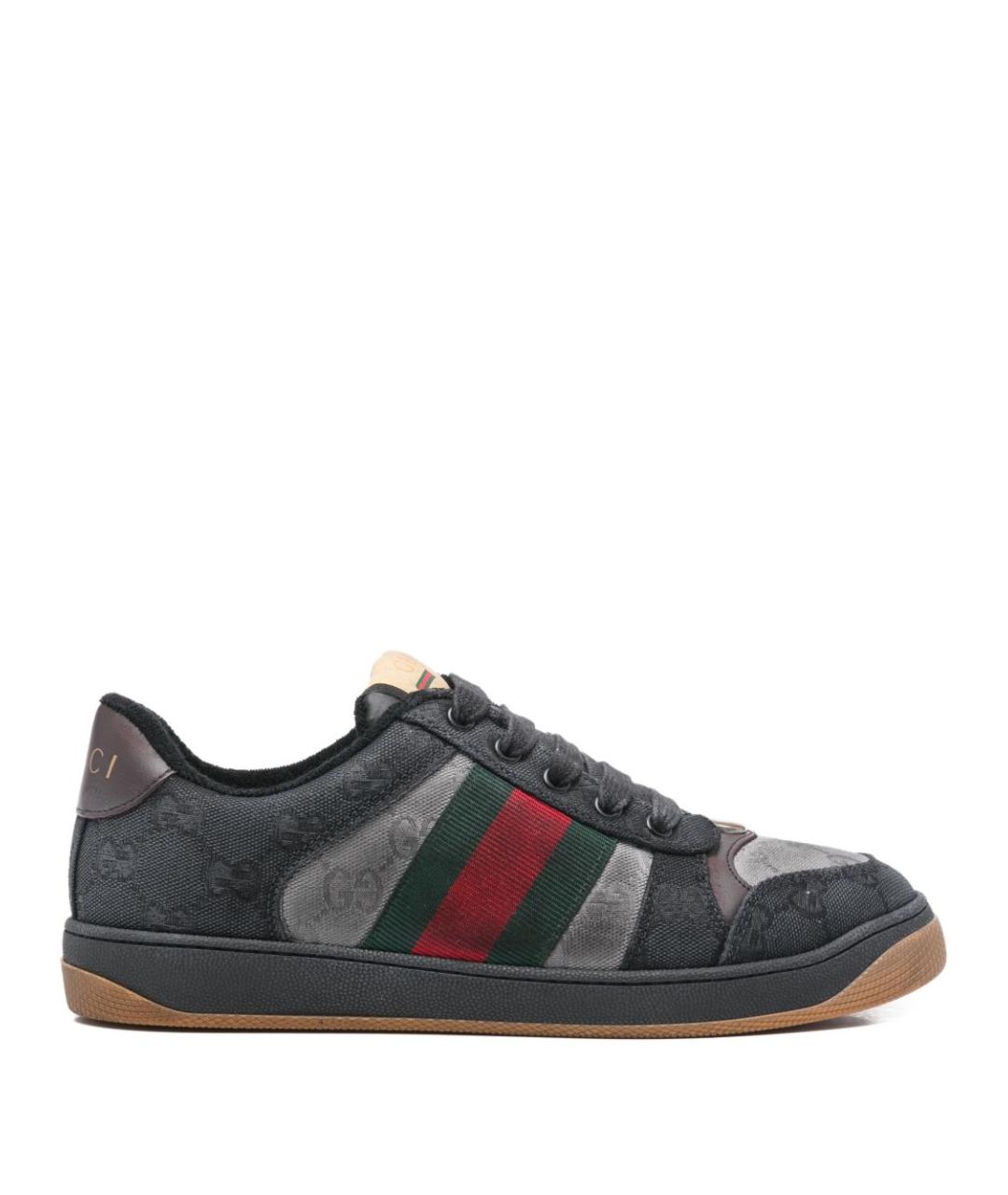GUCCI Черные низкие кроссовки / кеды, фото 1
