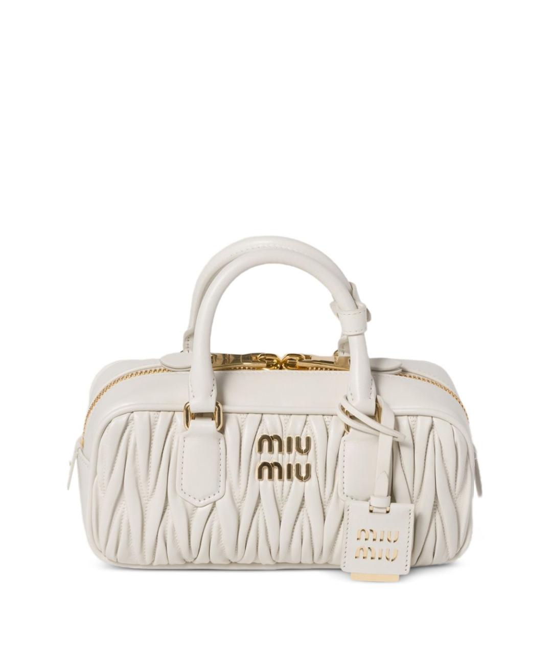 MIU MIU Белая кожаная сумка тоут, фото 1