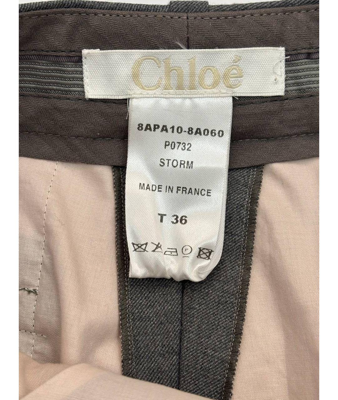CHLOE Серые прямые брюки, фото 3