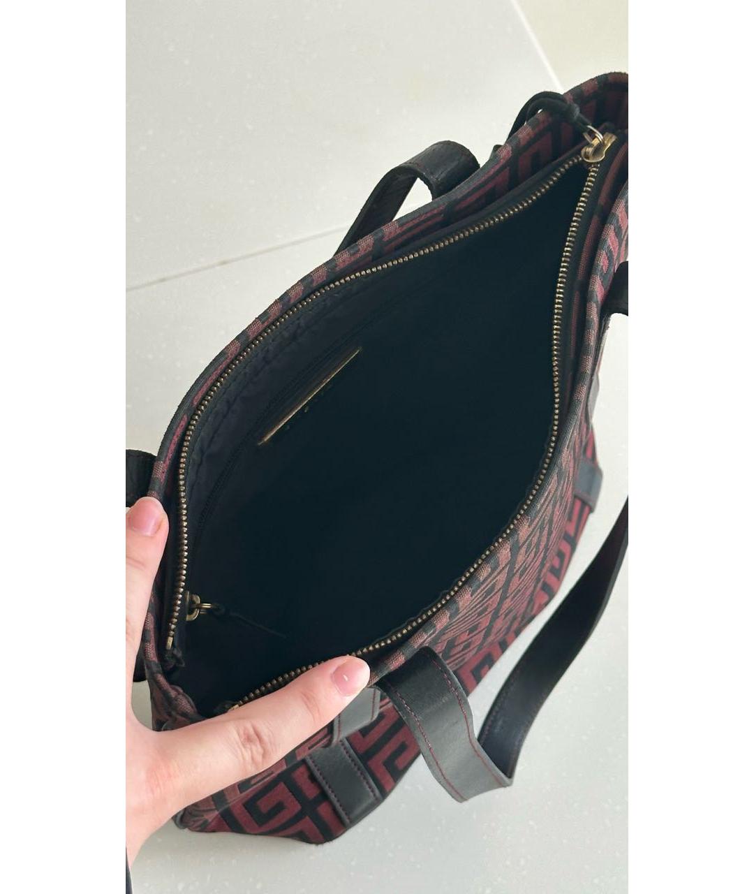 GIVENCHY Бордовая тканевая сумка тоут, фото 6
