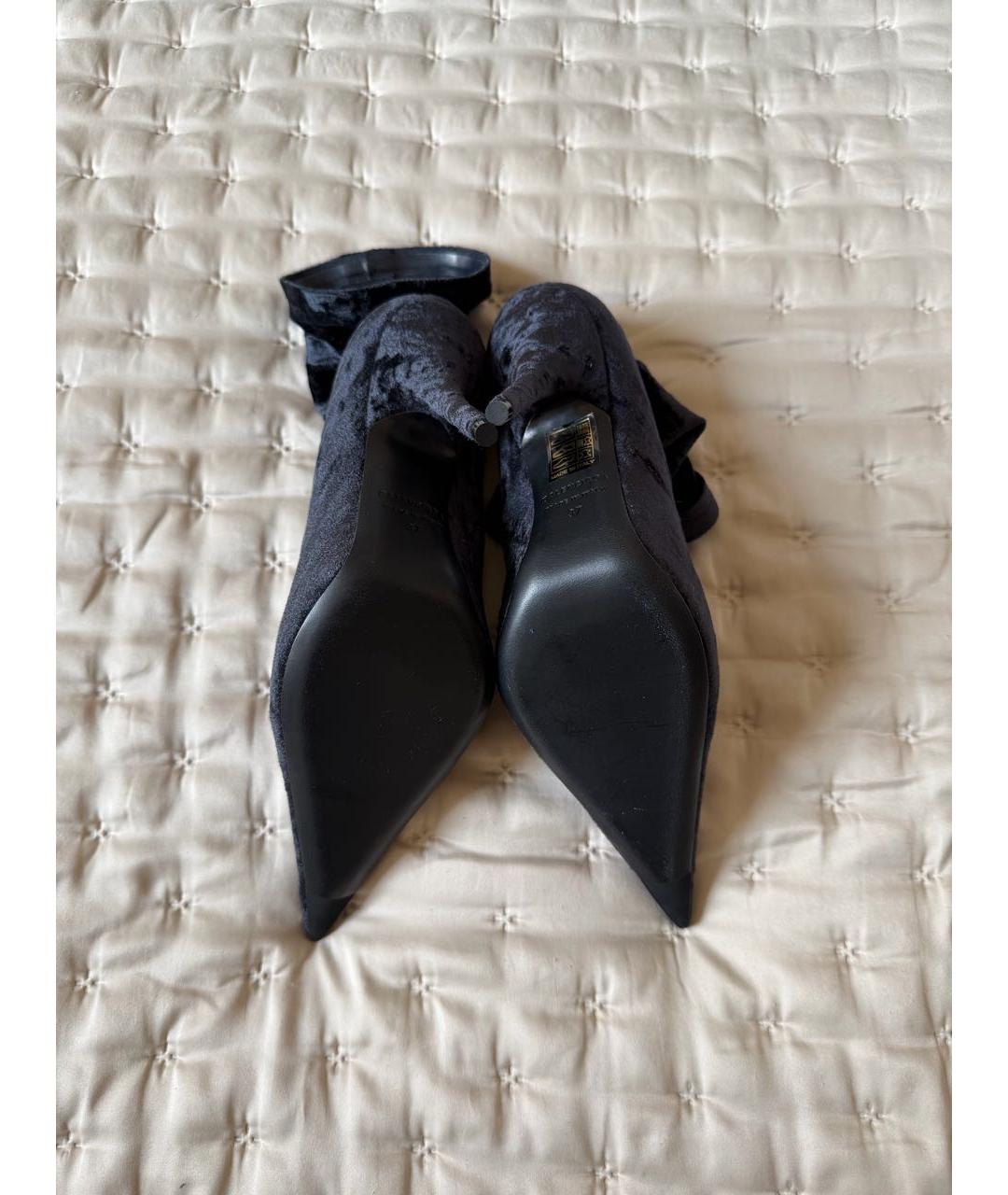 BALENCIAGA Черные бархатные ботильоны, фото 3