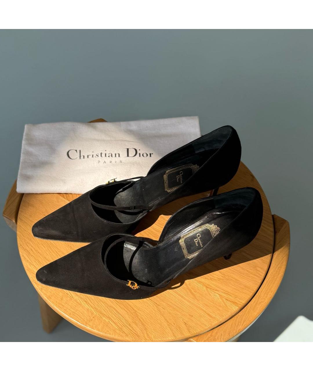 CHRISTIAN DIOR Черные замшевые туфли, фото 8