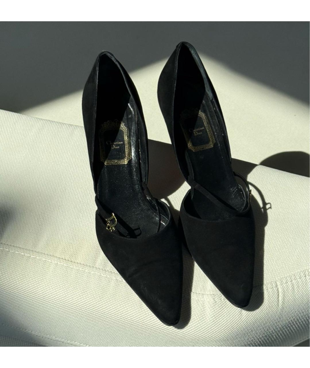 CHRISTIAN DIOR Черные замшевые туфли, фото 3