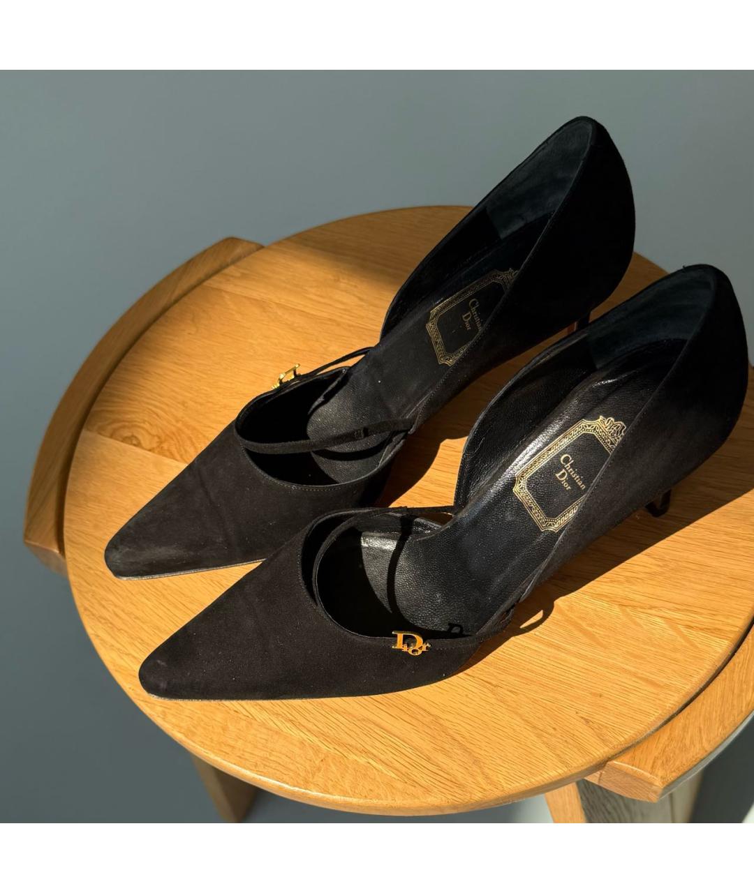 CHRISTIAN DIOR Черные замшевые туфли, фото 2