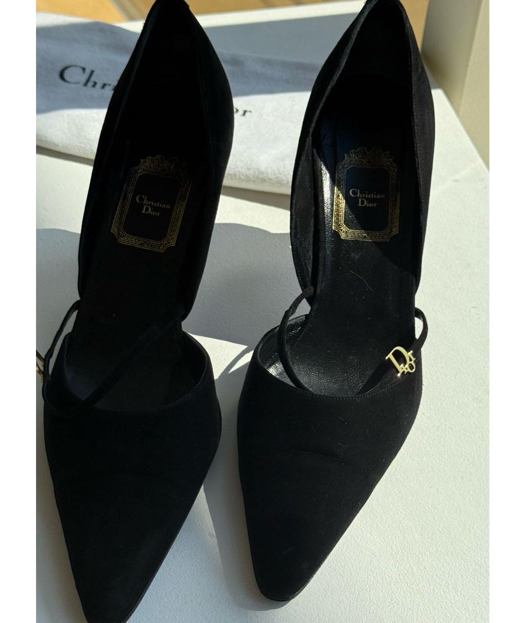 CHRISTIAN DIOR Черные замшевые туфли, фото 4