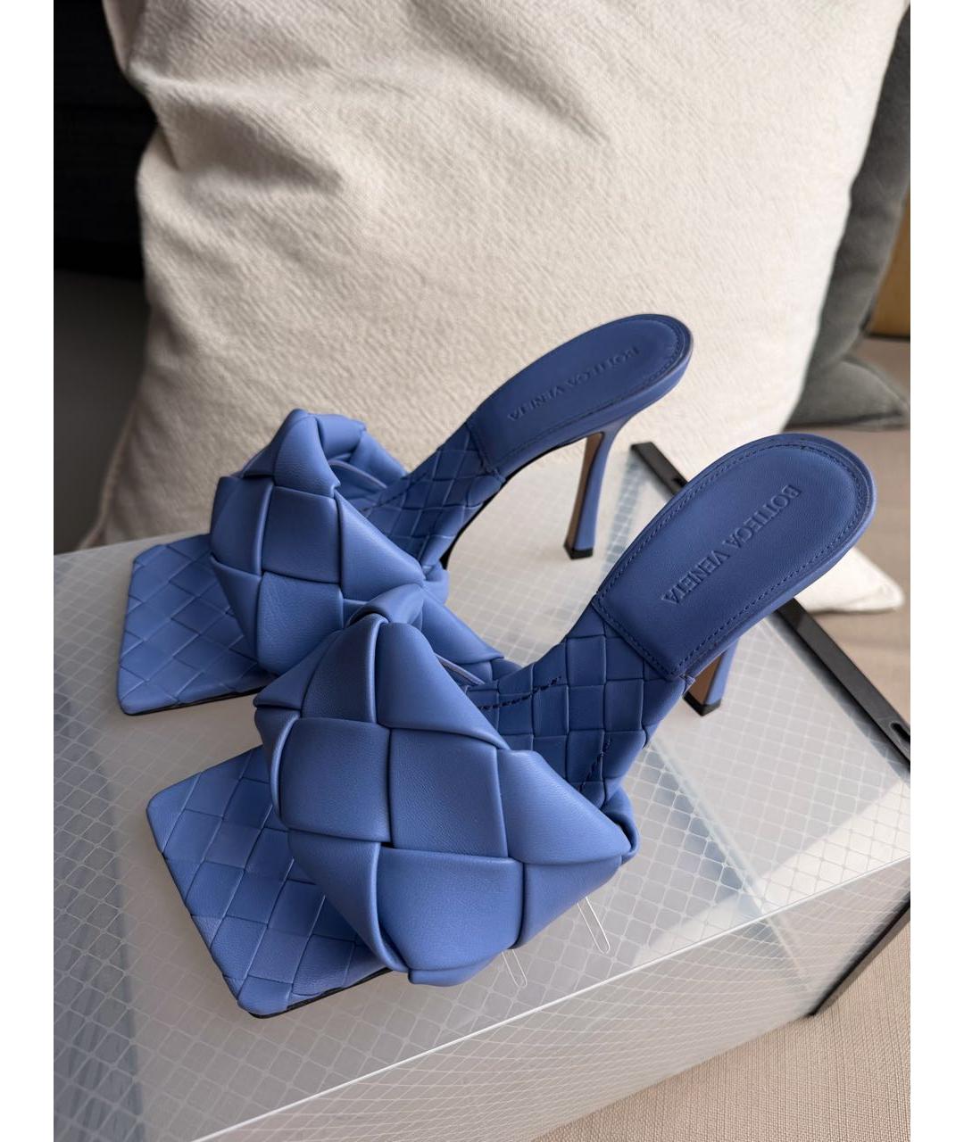 BOTTEGA VENETA Фиолетовые кожаные мюли, фото 3