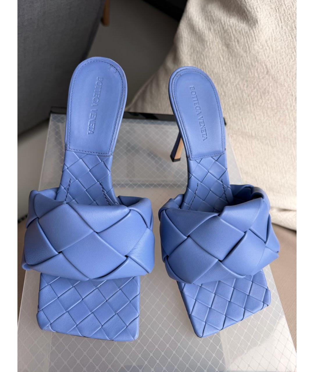 BOTTEGA VENETA Фиолетовые кожаные мюли, фото 2