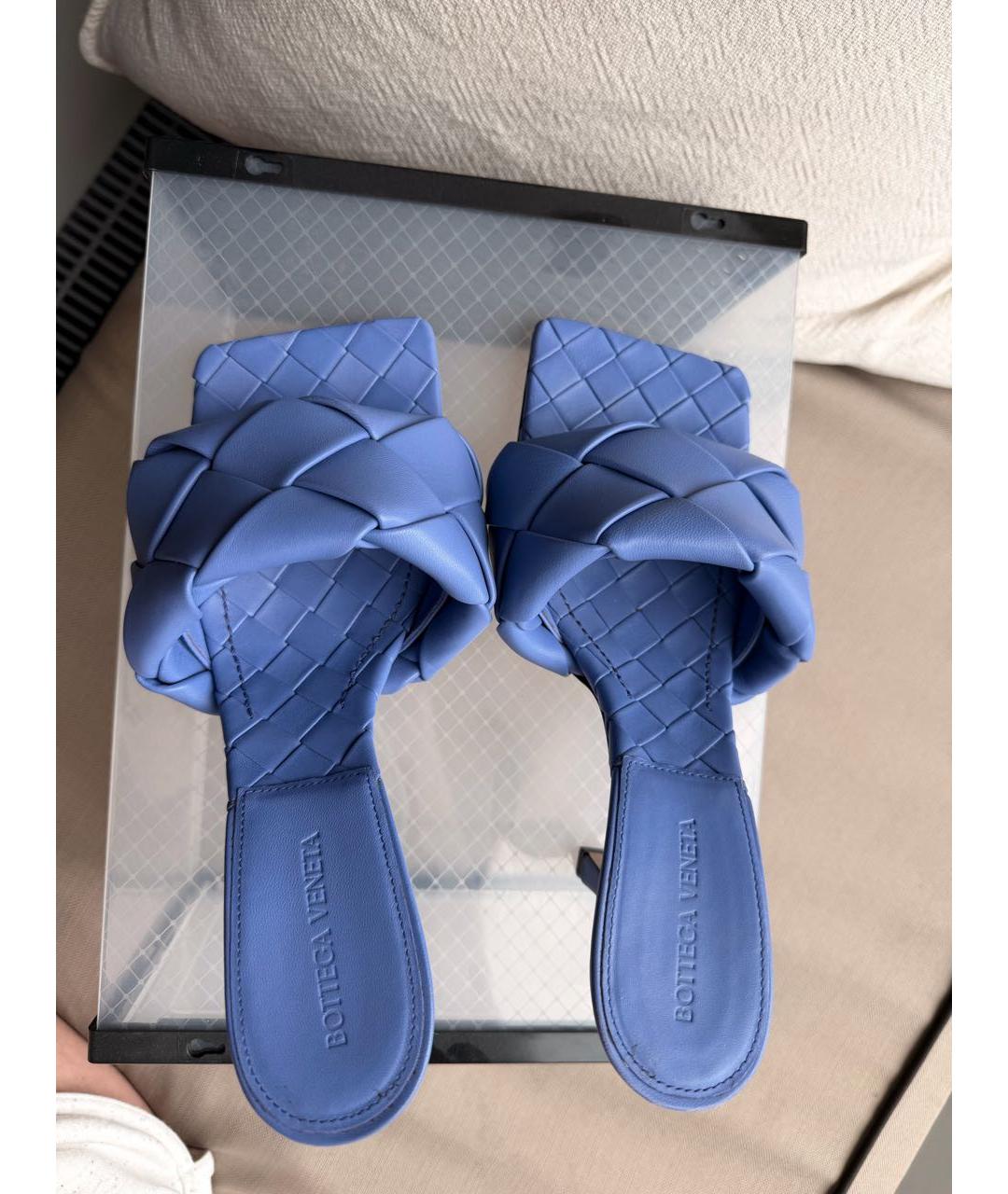 BOTTEGA VENETA Фиолетовые кожаные мюли, фото 5