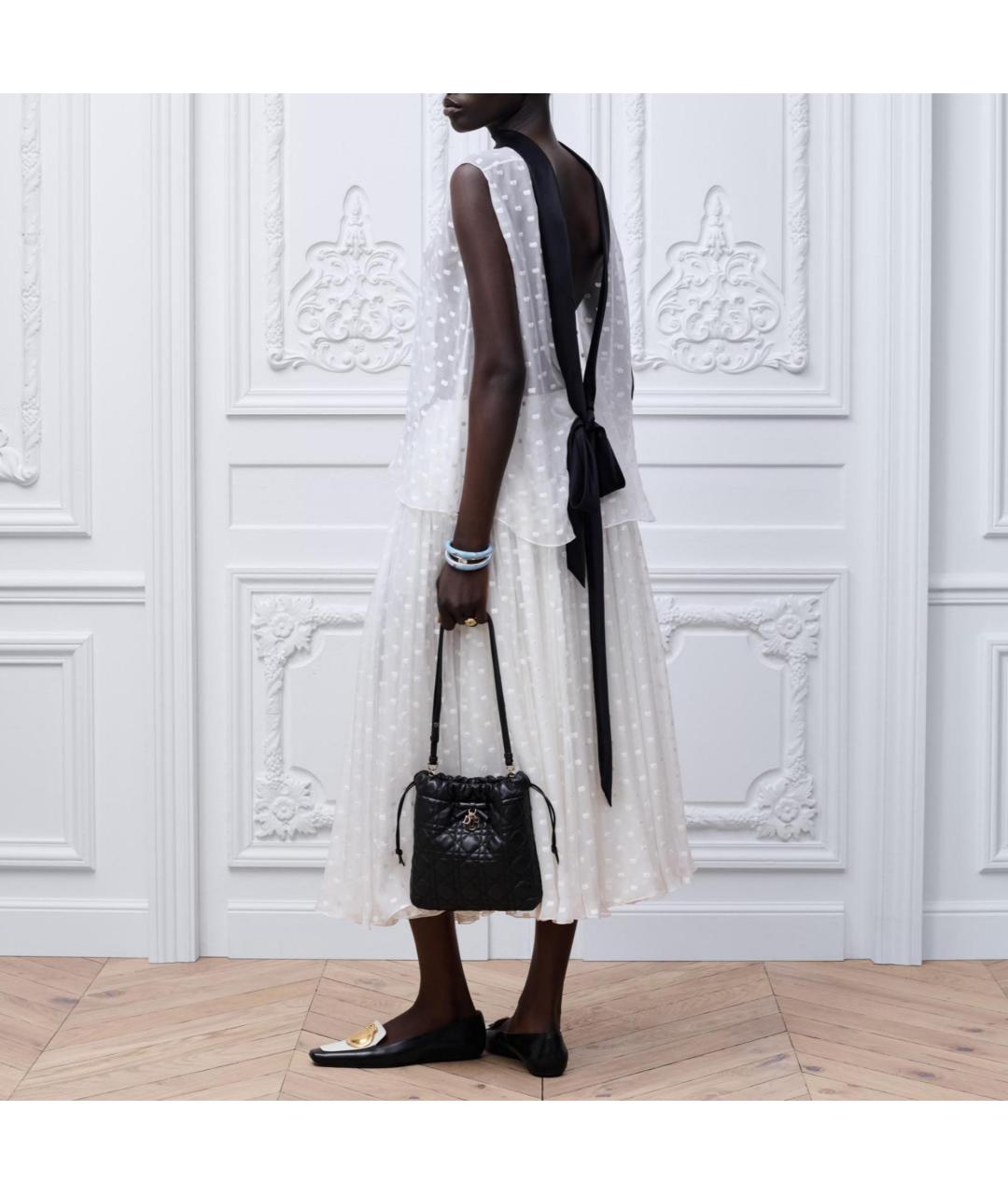 CHRISTIAN DIOR Черная кожаная сумка через плечо, фото 5