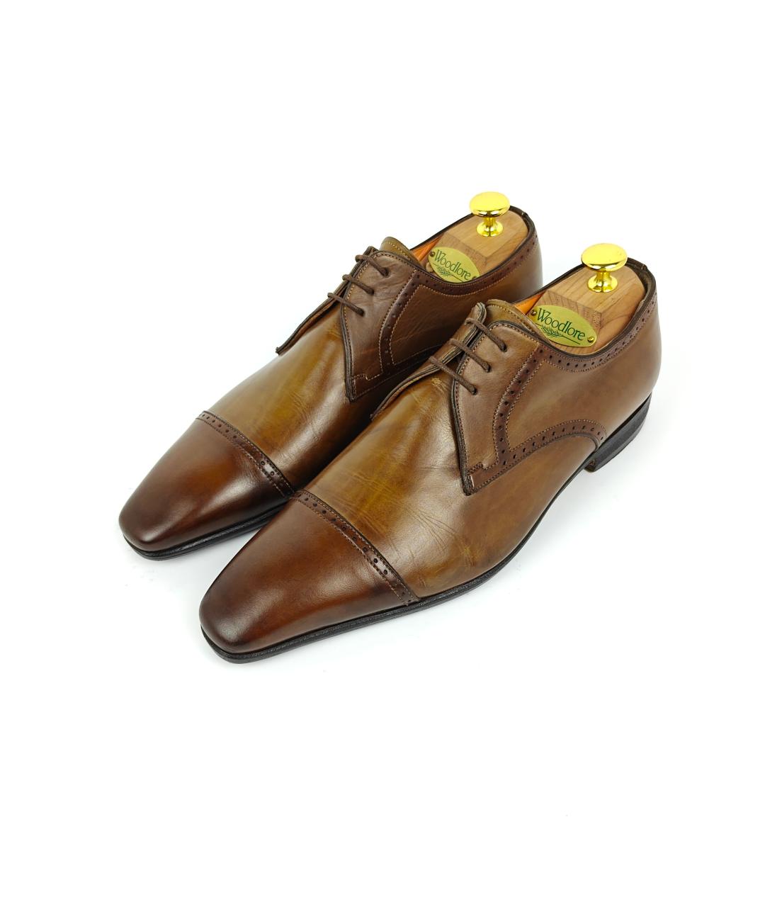 SANTONI Коричневые кожаные туфли, фото 3