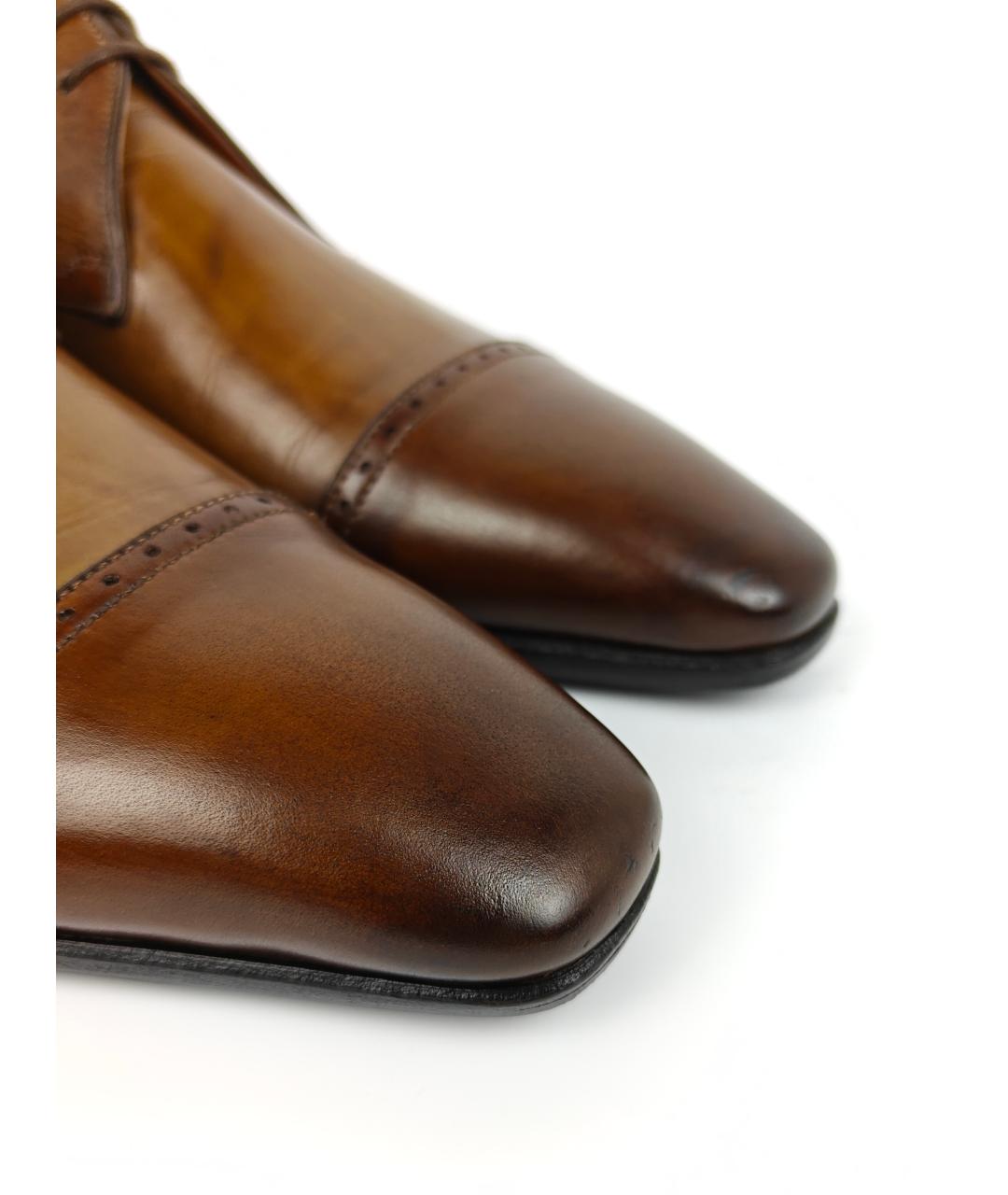 SANTONI Коричневые кожаные туфли, фото 8