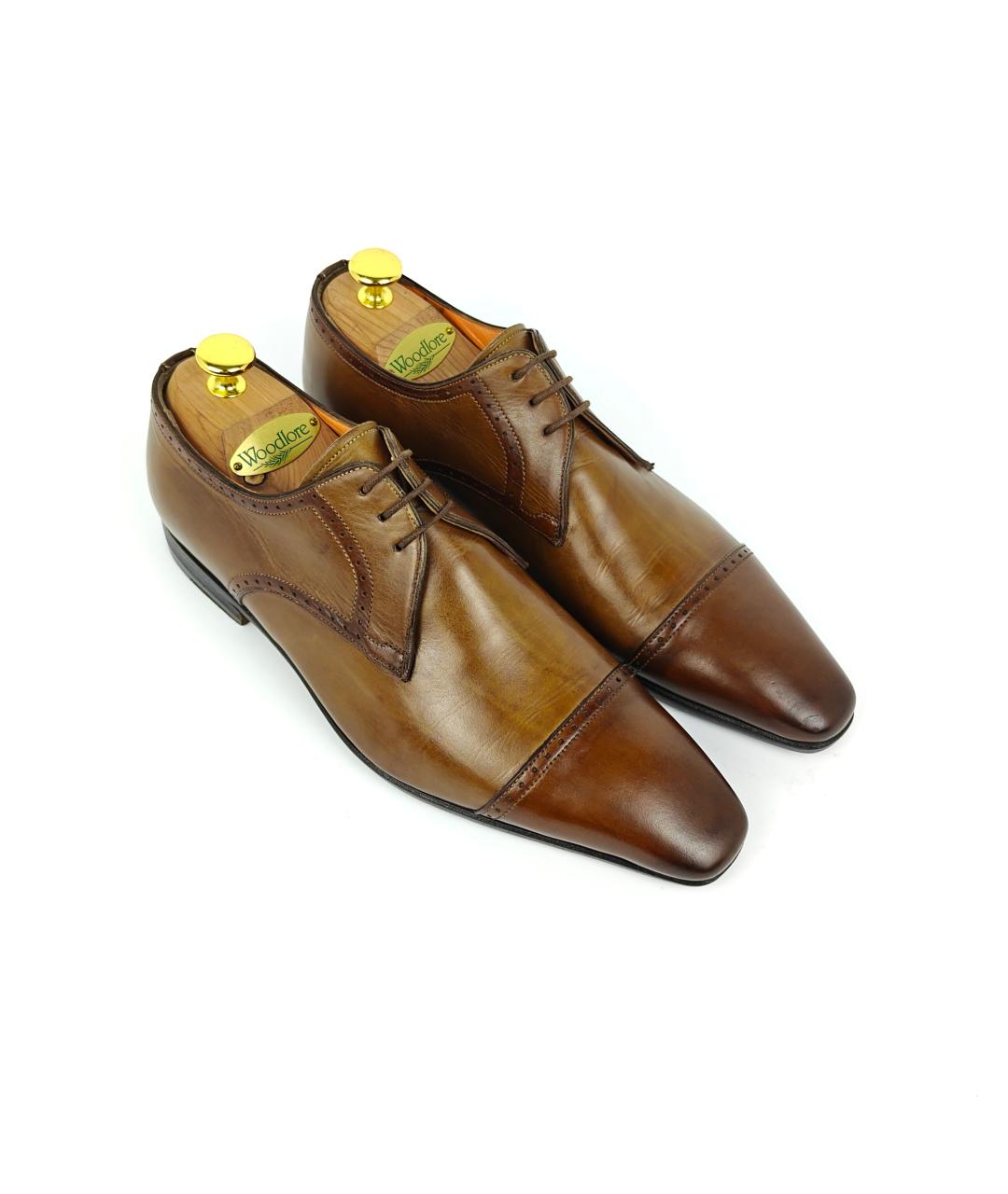 SANTONI Коричневые кожаные туфли, фото 7