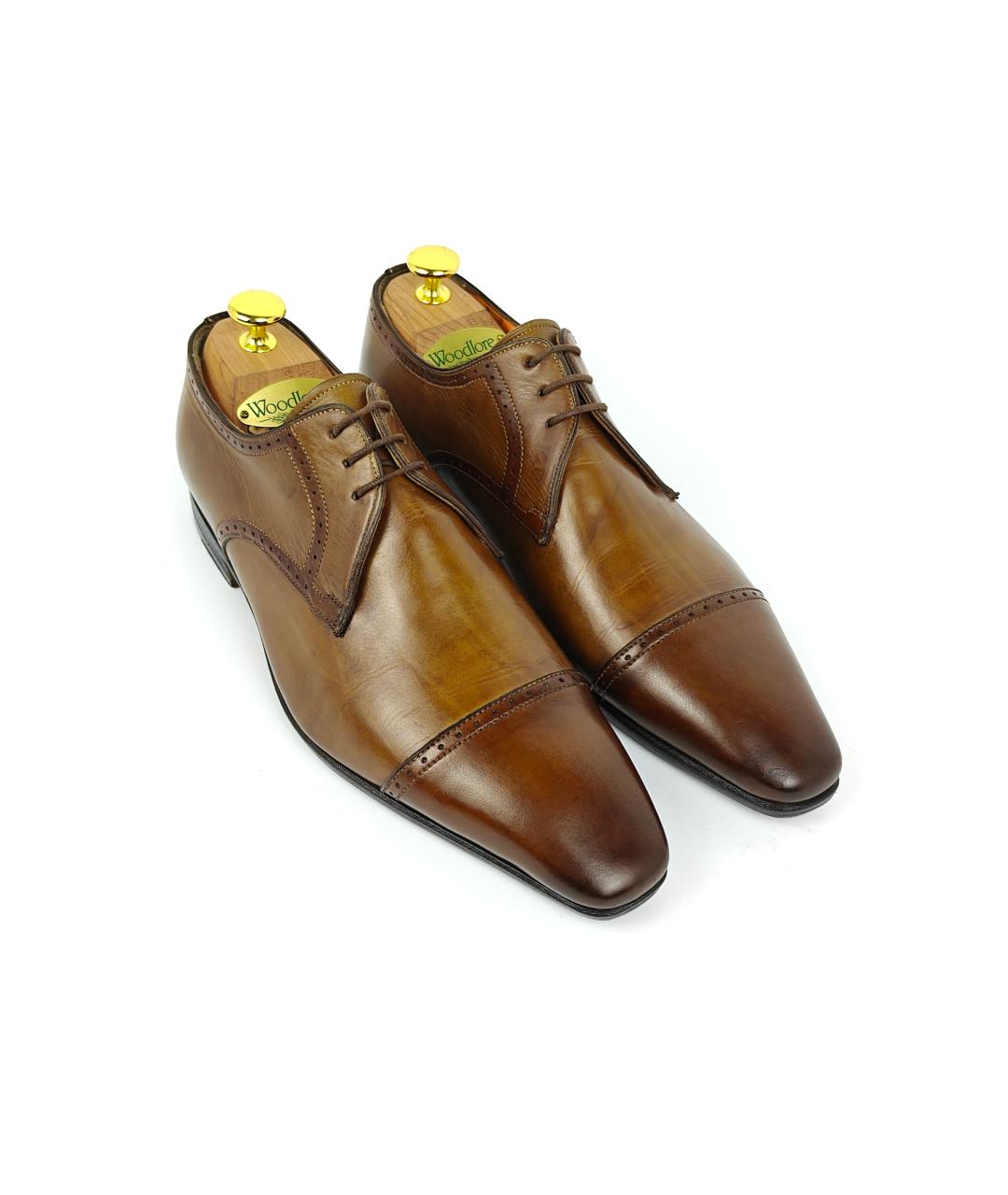 SANTONI Коричневые кожаные туфли, фото 6