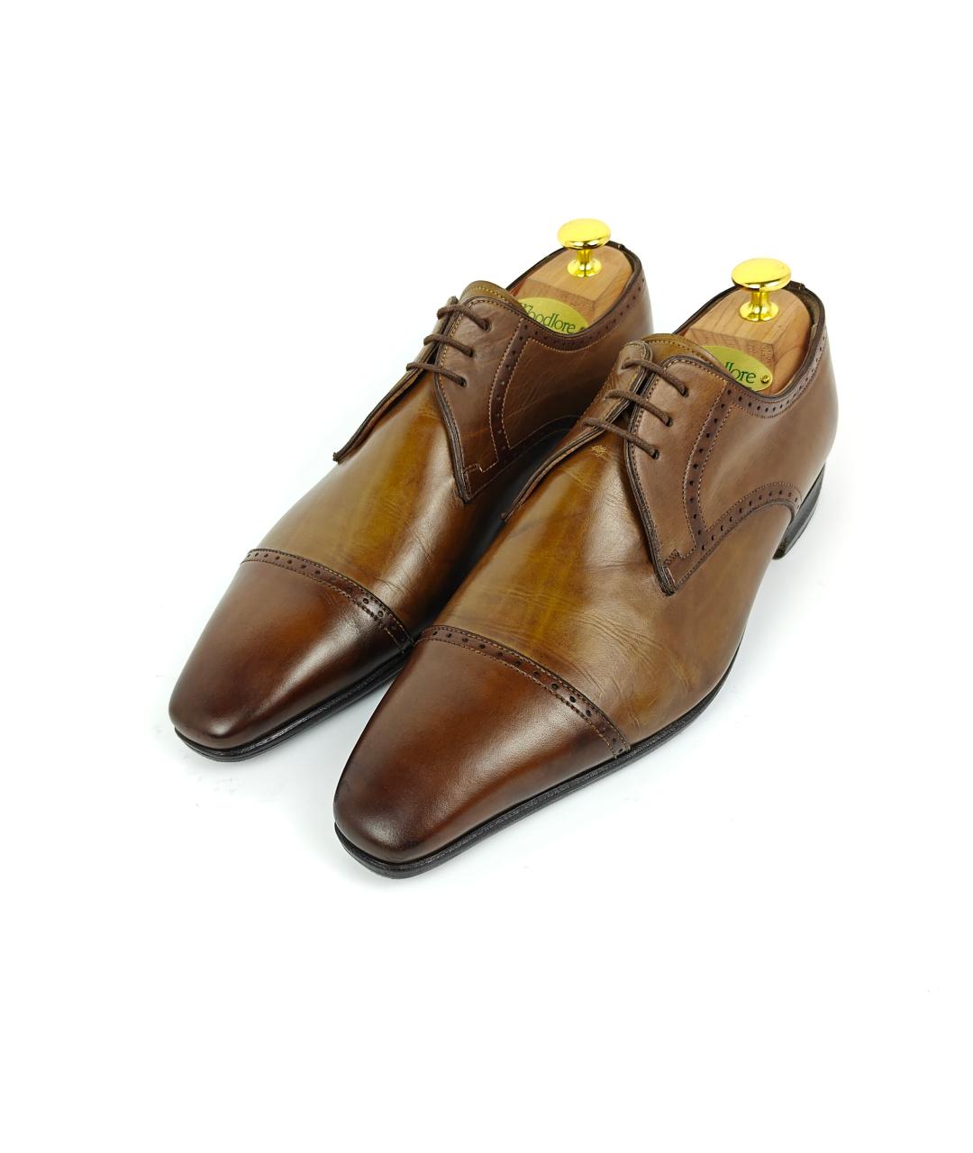 SANTONI Коричневые кожаные туфли, фото 4