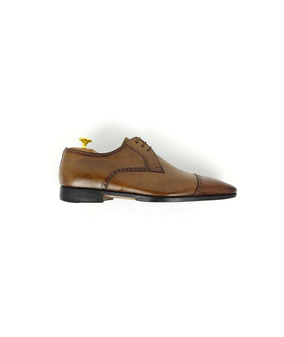 SANTONI Коричневые кожаные туфли, фото 10