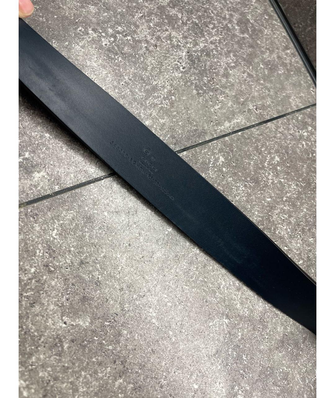 GUCCI Черный кожаный ремень, фото 4