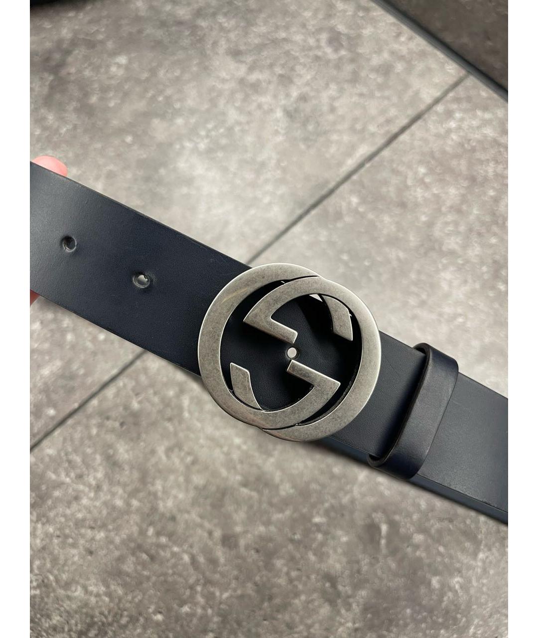 GUCCI Черный кожаный ремень, фото 6