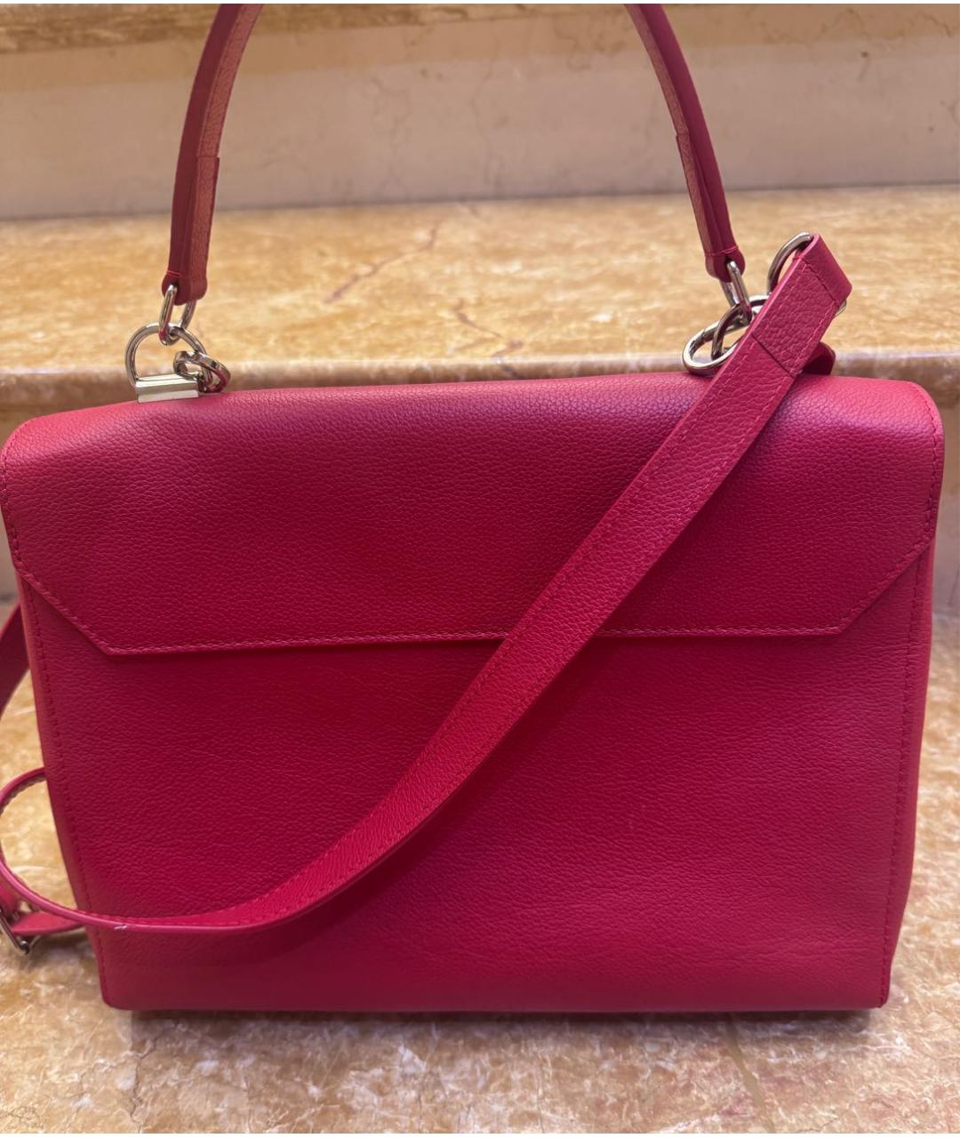 LOUIS VUITTON Красная кожаная сумка с короткими ручками, фото 3
