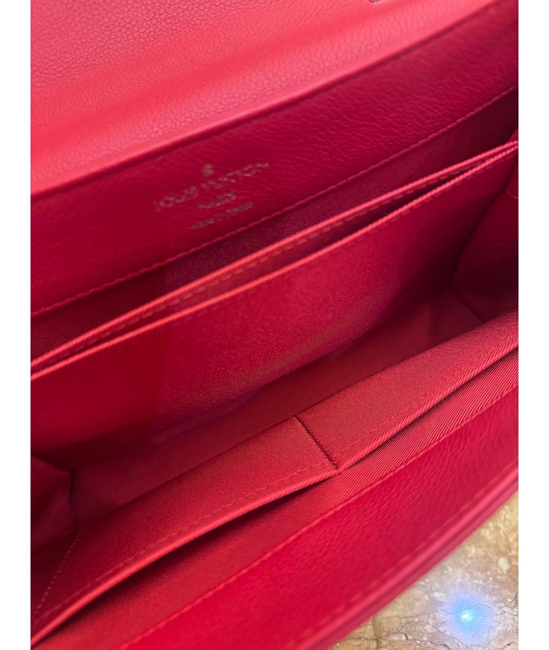 LOUIS VUITTON Красная кожаная сумка с короткими ручками, фото 5
