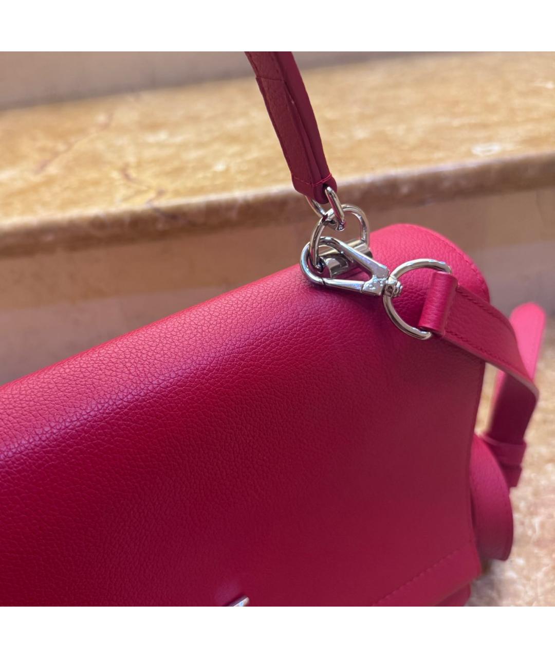 LOUIS VUITTON Красная кожаная сумка с короткими ручками, фото 7