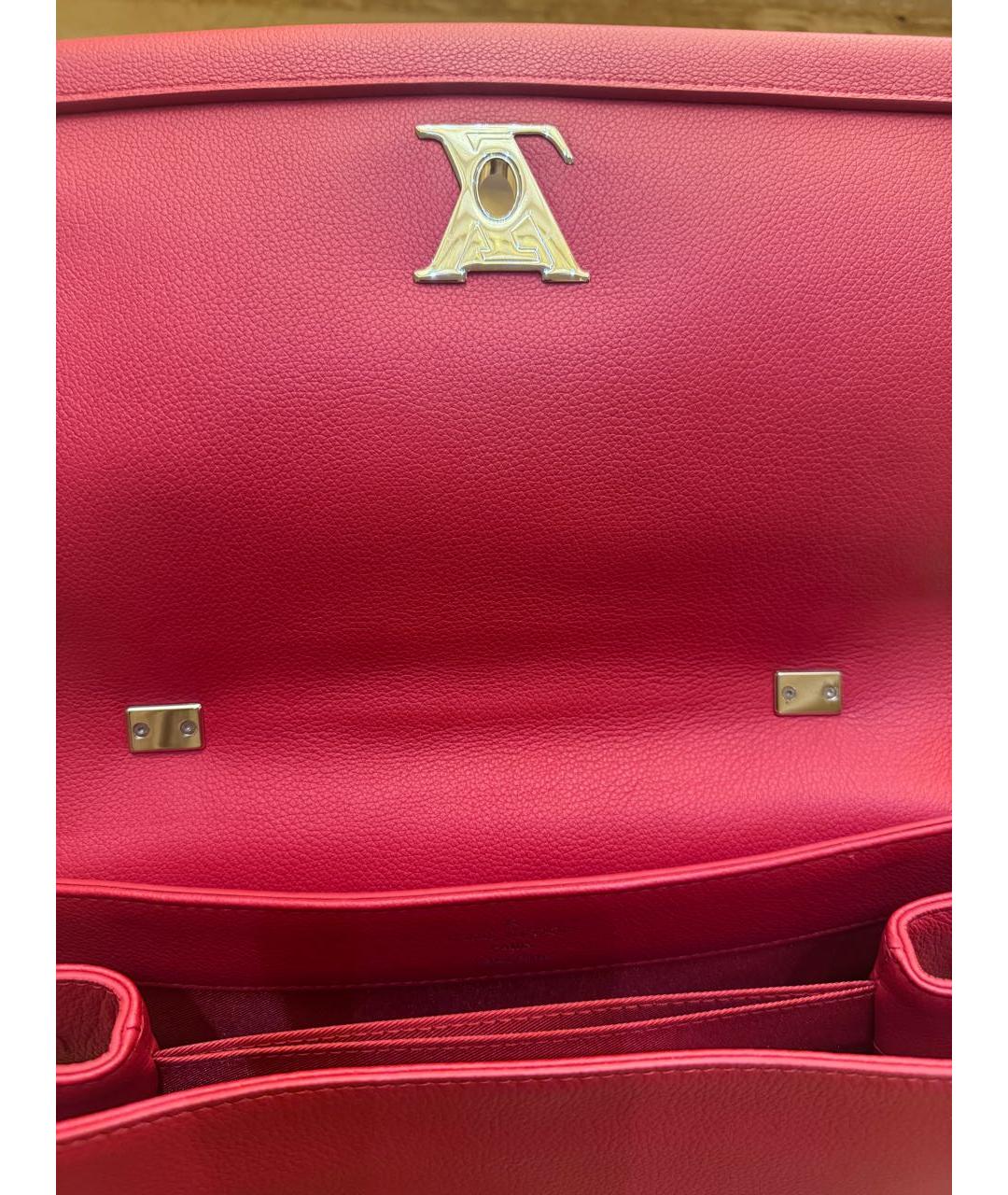 LOUIS VUITTON Красная кожаная сумка с короткими ручками, фото 4