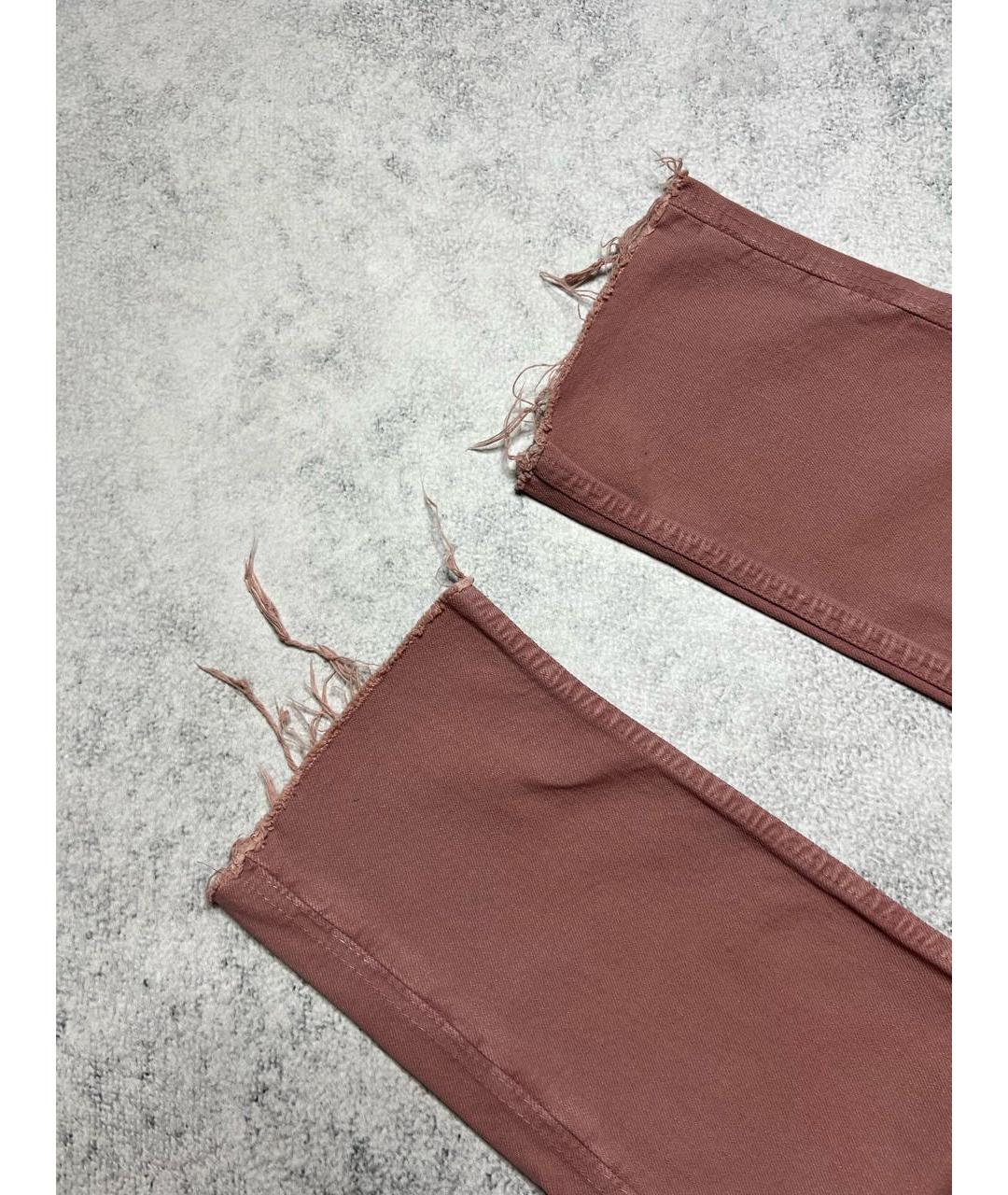 BRUNELLO CUCINELLI Розовые хлопко-эластановые прямые джинсы, фото 3
