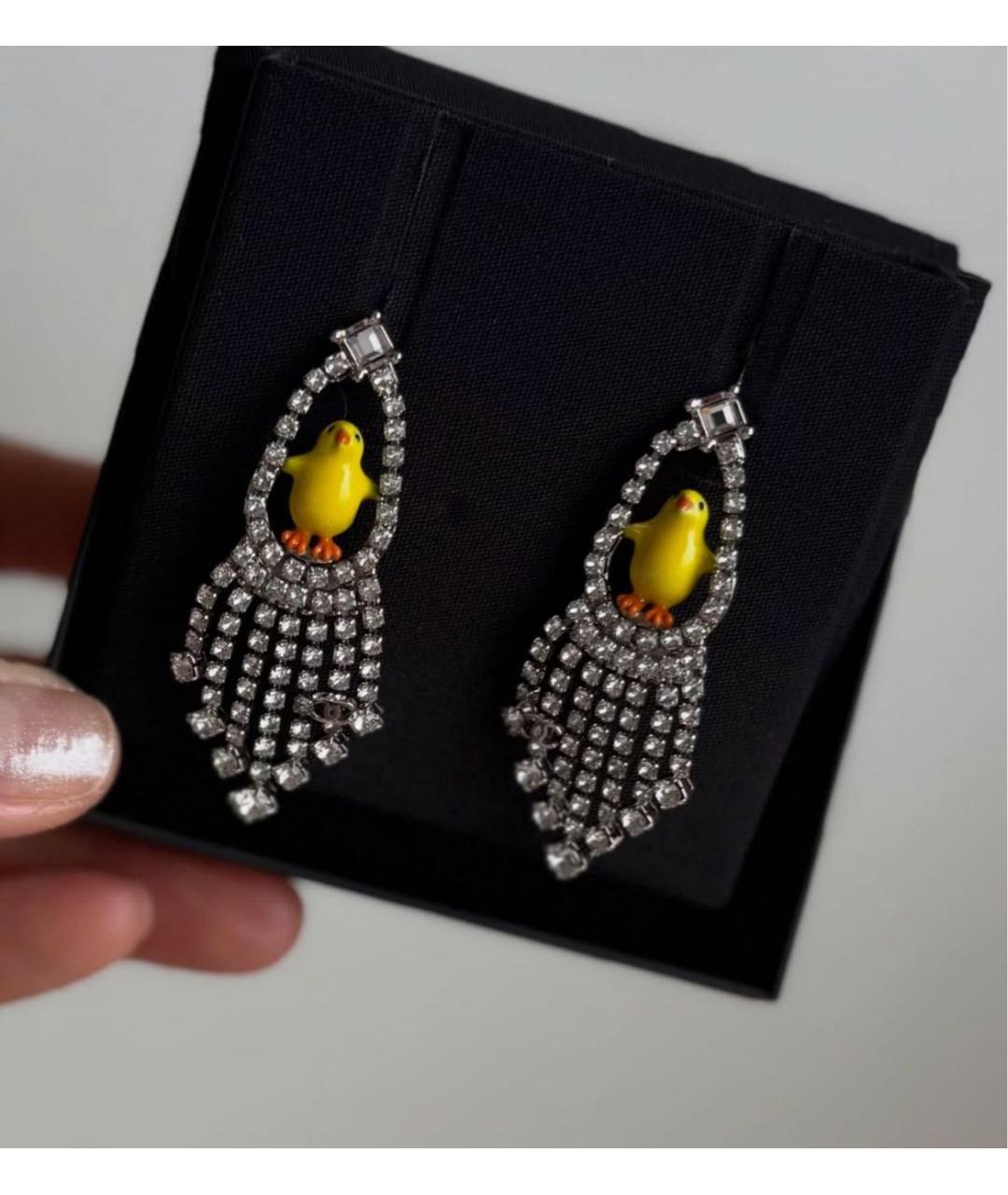 CHANEL Серебряные металлические серьги, фото 3