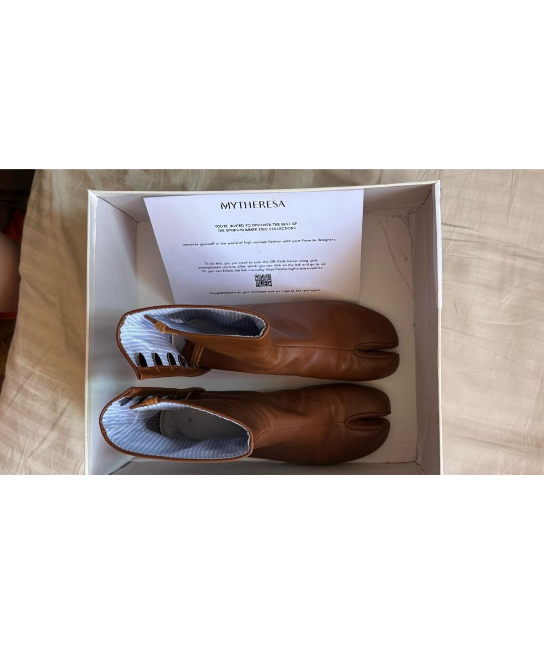MAISON MARGIELA Коричневые кожаные полусапоги, фото 3