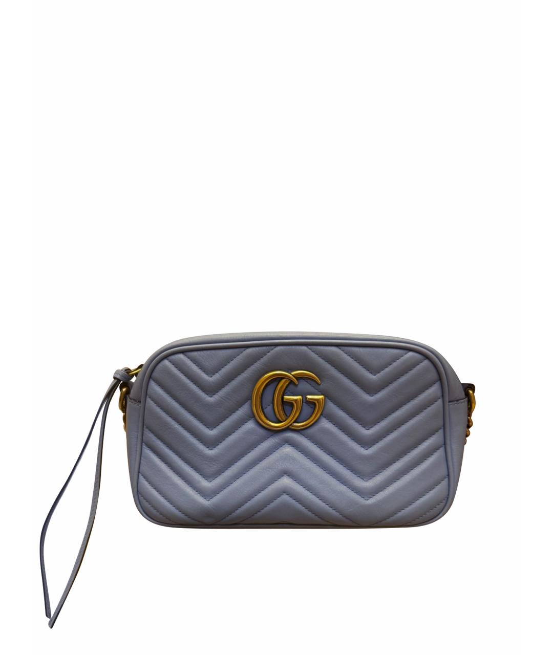 GUCCI Голубая кожаная сумка через плечо, фото 1