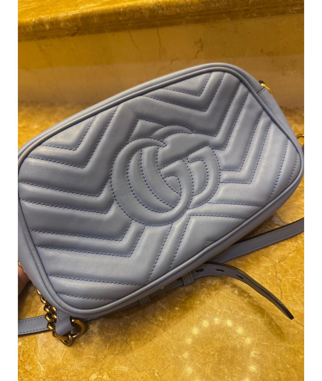 GUCCI Голубая кожаная сумка через плечо, фото 2